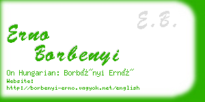 erno borbenyi business card